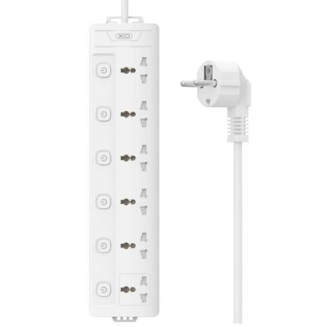 Подовжувач мережевий XO WL18, 6AC, 2500W, 2м, білий