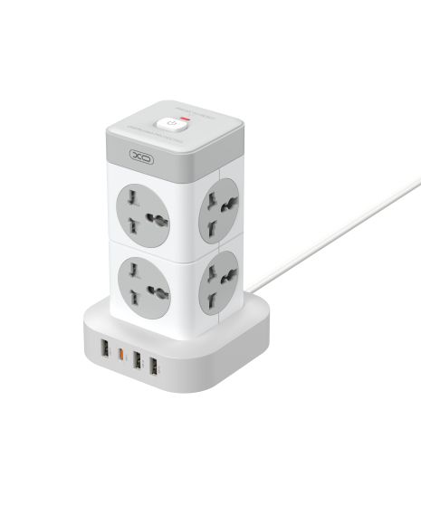 Подовжувач мережевий XO WL21, Tower Shaped, 8AC розеток, 3USB-A, 1Type-C, 2м, білий