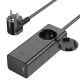 Зарядний мережевий подовжувач Hoco NS4, 1 USB, 2 Type-C, PD 65W, 1.5m, чорний