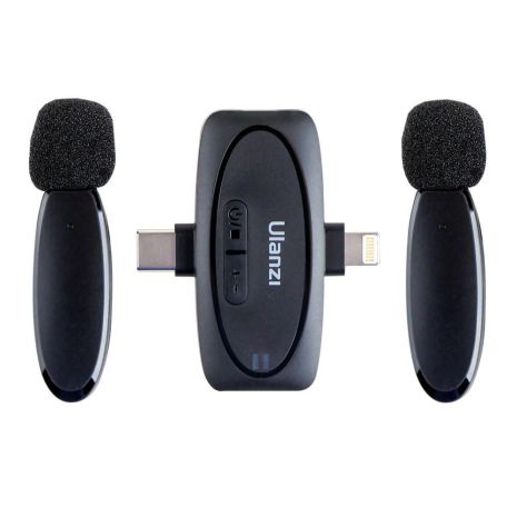 Ulanzi V6 Wireless Lavalier Microphone, 3-in-1, 2.4GHz, Black