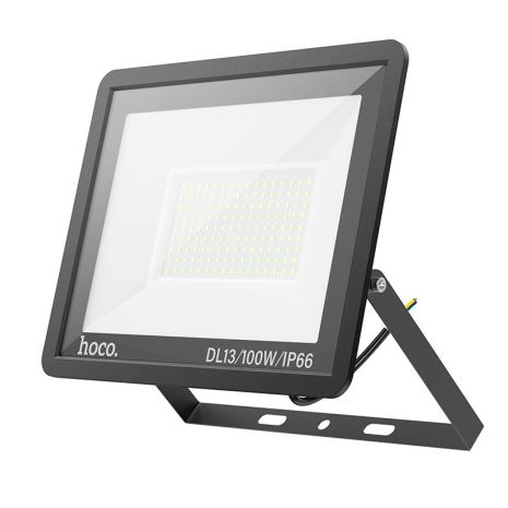 HOCO DL13 Лампа ультратонка вулична LED прожектор, 100W, IP66, 175-260V, 180°, чорна