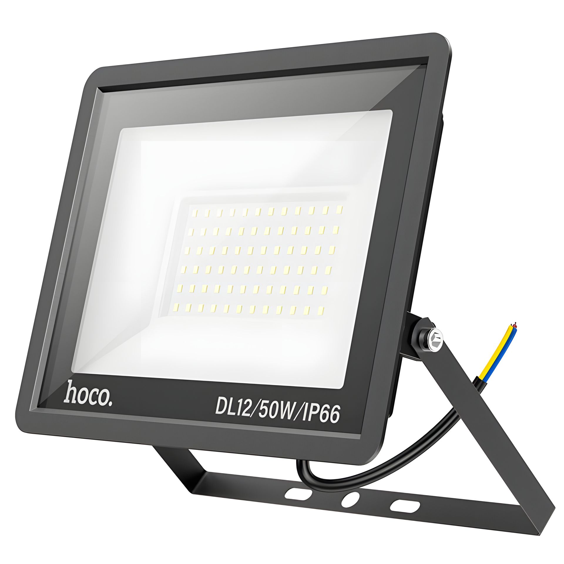HOCO DL12 Ultra thin outdoor LED flood light, 50W, IP66, 175-260V, 180°, black - Вуличний світлодіодний прожектор HOCO DL12 Ultra thin outdoor LED flood light, 50W, IP66, 175-260V, 180°, black - Вуличний світлодіодний прожектор