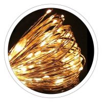 Гирлянда 10м 100 светодиодов теплый свет розетка EU 220V