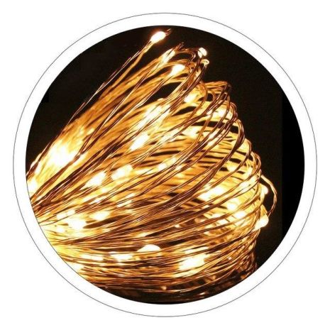 Гирлянда 10м 100 LED тёплый свет, розетка EU 220V