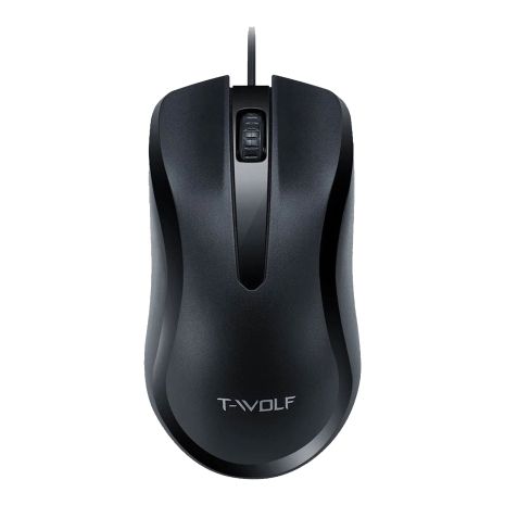 Черная Мышь USB T-Wolf V12