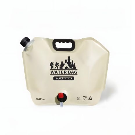 8-литровая складная емкость для воды кемпинговая с ручкой и клапаном khaki