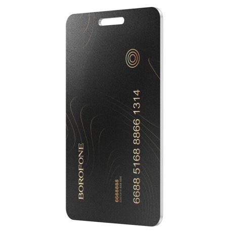 BOROFONE BC102 Пошуковий трекер Search card type intelligent positioning anti-lost пристрій, 110mAh, 1.5W, IP68, BT, GPS, чорний