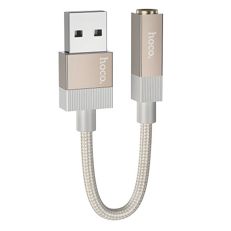 Переходник адаптер Hoco UPA32D USB на Jack 3.5 золото
