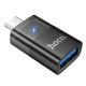 Hoco UA36B Type-C to USB Adapter, Black
