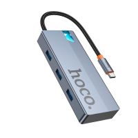 USB-хаб Hoco HB50 Type-C 5-в-1 (HDTV+PD+USB3.0*3) серый
