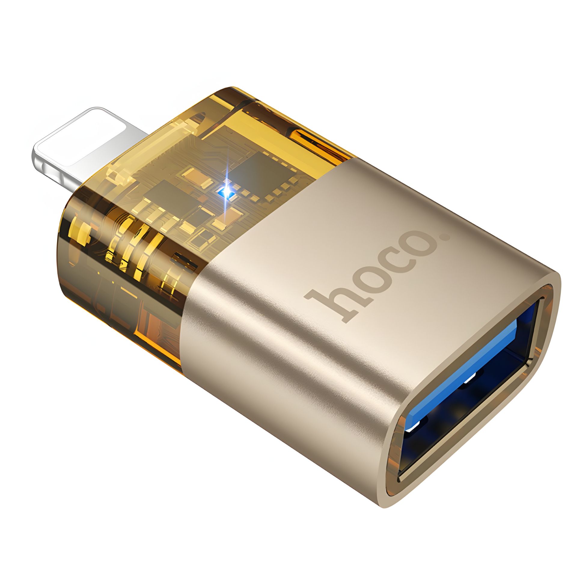 Адаптер Gold USB to Lightning Hoco UA36 Адаптер Gold USB to Lightning Hoco UA36