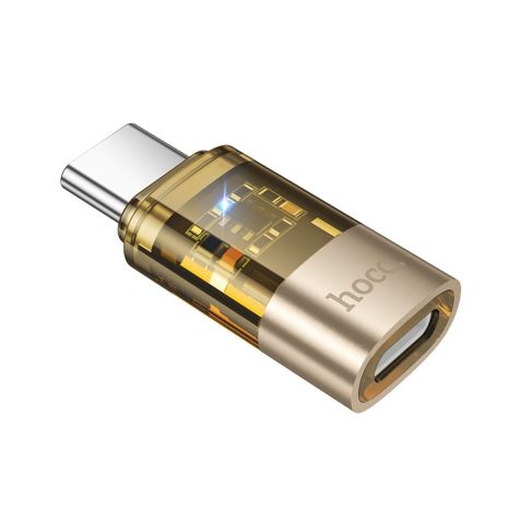 Золотой адаптер Type-C to Lightning Hoco UA36D