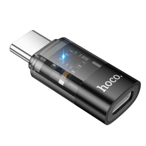 Черный Адаптер Type-C to Lightning Hoco UA36D