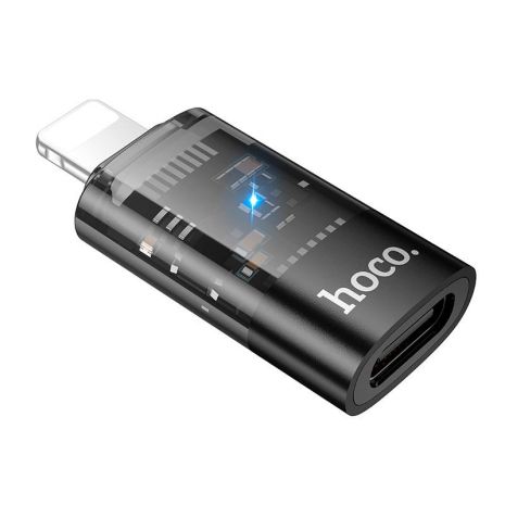 Адаптер черный Lightning to Type-C Hoco UA36A