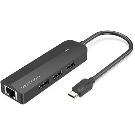 USB-хаб Vention USB-C to USB 3.0*3/RJ45/Micro-B HUB 0.15M Black ABS Type TGPBB USB-хаб Vention USB-C to USB 3.0*3/RJ45/Micro-B HUB 0.15M Black ABS Type TGPBB