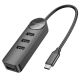 Чотирьохпортовий USB хаб Borofone DH5 4-in-1 (Type-C до USB3.0×4) (L=0.2M) Чорний