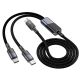 Кабель Hoco U139 2-в-1 Type-C к Type-C/Type-C PD 100W 1.2m чёрный