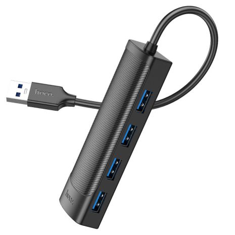 USB хаб HOCO HB41 конвертер (0.2m, USB 2.0 до USB 2.0×4) Чорний