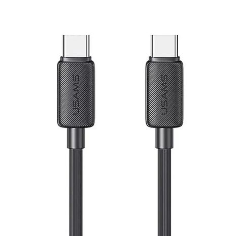 Usams US-SJ696 кабель, 60W, Striped Data Type-C To Type-C, KY Series, 2M, чорний Usams US-SJ696 кабель, 60W, Striped Data Type-C To Type-C, KY Series, 2M, чорний