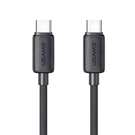 Usams Striped Data Cable US-SJ696 60W Type-C To Type-C-KY Series 2m black