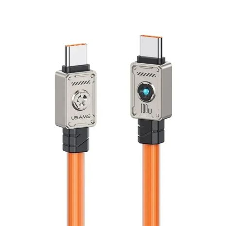 Usams US-SJ684 кабель Type-C to Type-C, 100W, 1.2m, оранжевий