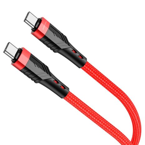 Borofone BU35 кабель Type-C to Type-C, PD 60W, 1.2m, червоний