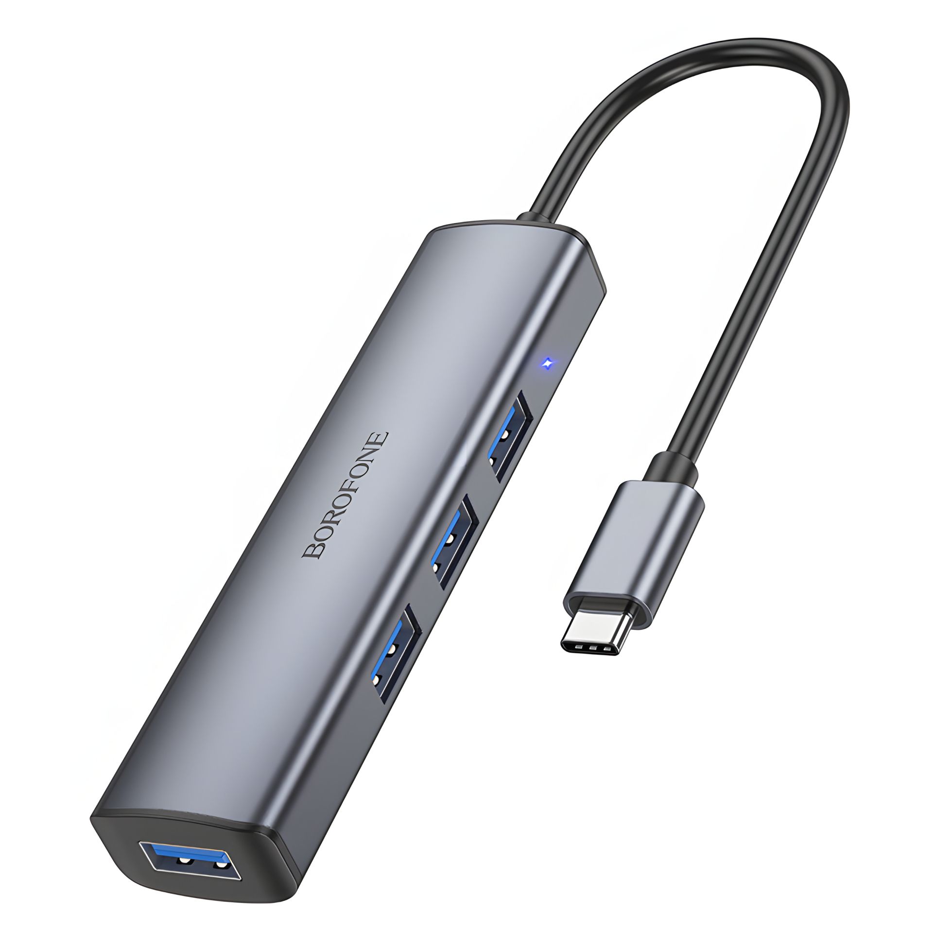 USB-хаб Borofone DH12 4-в-1 Type-C к USB3.0*4 серый (L=0.2M) USB-хаб Borofone DH12 4-в-1 Type-C к USB3.0*4 серый (L=0.2M)
