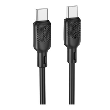 USB силиконовый кабель Borofone BX113 Type-C to Type-C 60W 2m черный