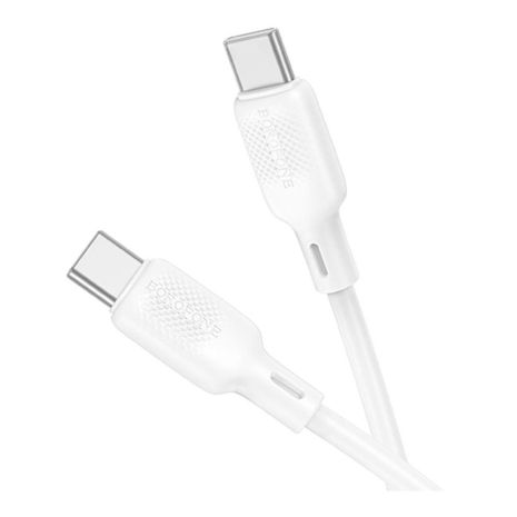 Кабель Borofone BX113 Silicone, Type-C to Type-C, 60W, довжина 1 м, Білий