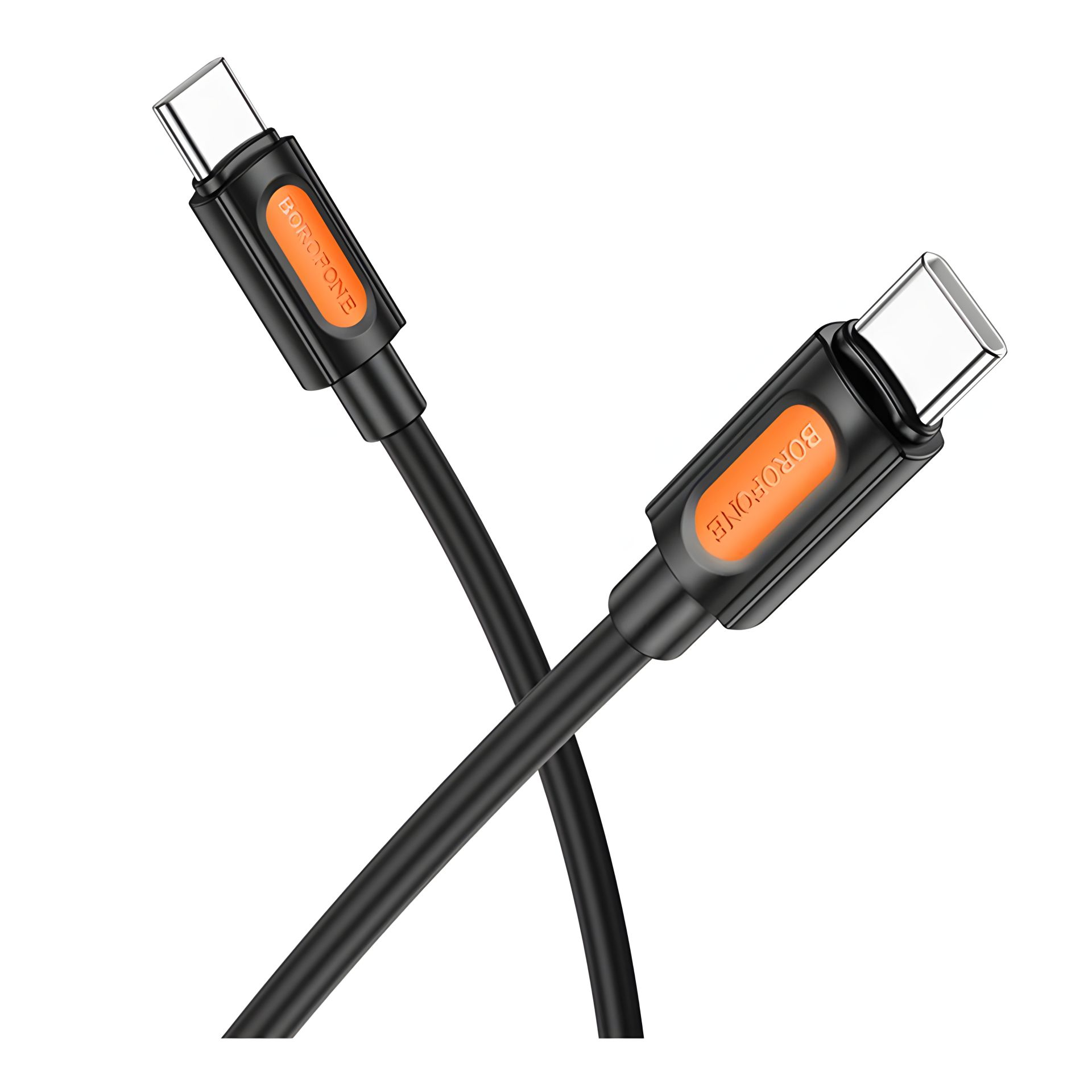 USB кабель Borofone BX114 силикон Type-C to Type-C 60W черный USB кабель Borofone BX114 силикон Type-C to Type-C 60W черный