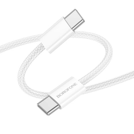 Кабель Borofone BX103 Original USB, 60W, Type-C to Type-C, 1m, Білий