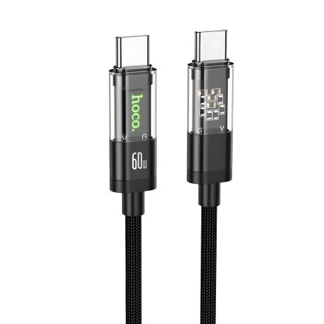 Кабель Hoco U116 USB, Type-C to Type-C, 60W, 1.2m, чорний Кабель Hoco U116 USB, Type-C to Type-C, 60W, 1.2m, чорний