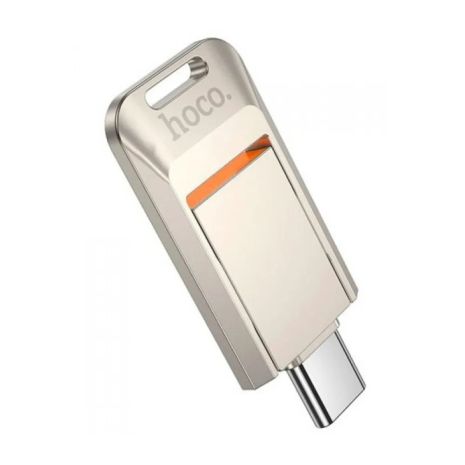 USB Флешка Hoco UD17, 64GB, Type-C, Металева, Срібляста