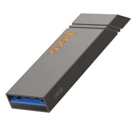 USB Флешка Hoco UD13, 64GB, USB 3.2, Металева, Сіра