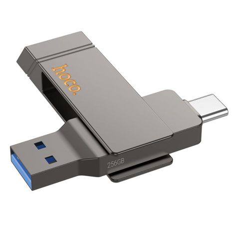USB Флешка Hoco UD15, 256GB, Type-C, USB 3.2, Двостороння, Сіра