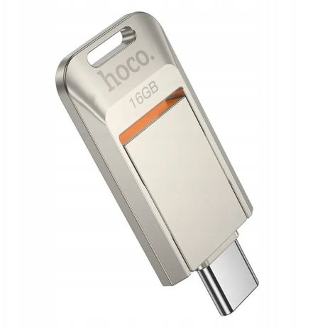 USB Флешка Hoco UD17, 16GB, Type-C, Металева, Срібляста