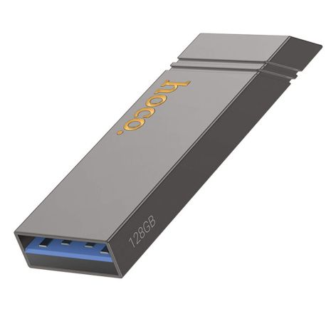USB Флешка Hoco UD13, 128GB, USB 3.2, Металева, Сіра