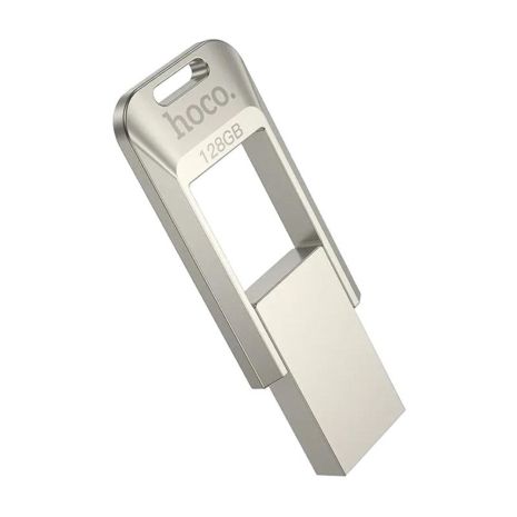 USB Флешка Hoco UD16, 128GB, USB 3.0, Металева, Срібляста