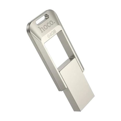 USB Флешка Hoco UD16, 64GB, USB 3.0, Металева, Срібляста