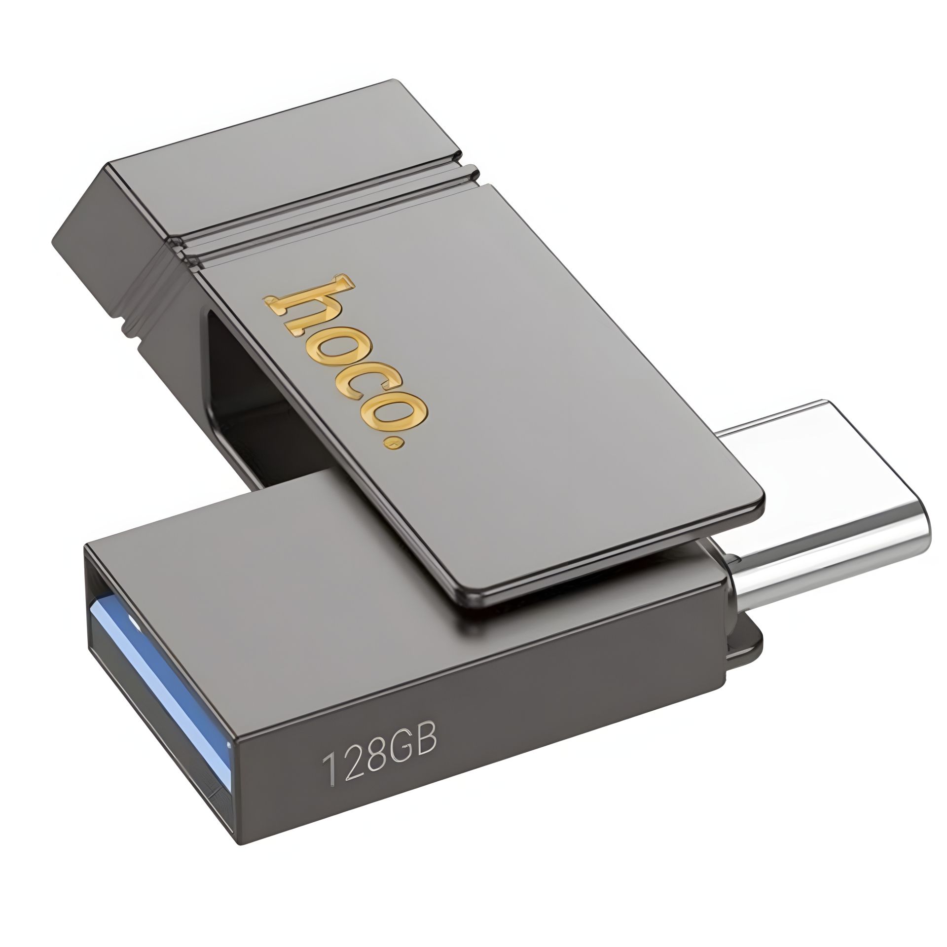 Hoco UD14 128GB металлик серый USB 3.2/Type-C металлический 2 в 1 Hoco UD14 128GB металлик серый USB 3.2/Type-C металлический 2 в 1