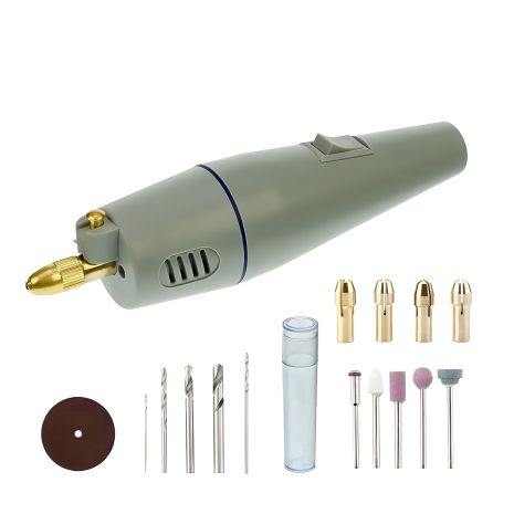 Бормашина Aida A-061 в кейсе с набором насадок (для гравировки, шлифовки, полировки, 12V 1A 20W)