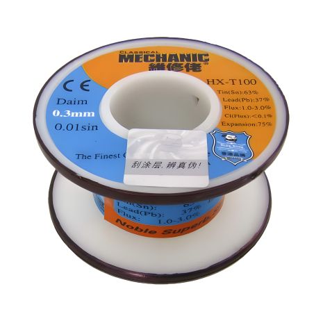 Припой HX-T100 Mechanic 0,3 мм, 55 гр, Sn 63%, Pb 37%