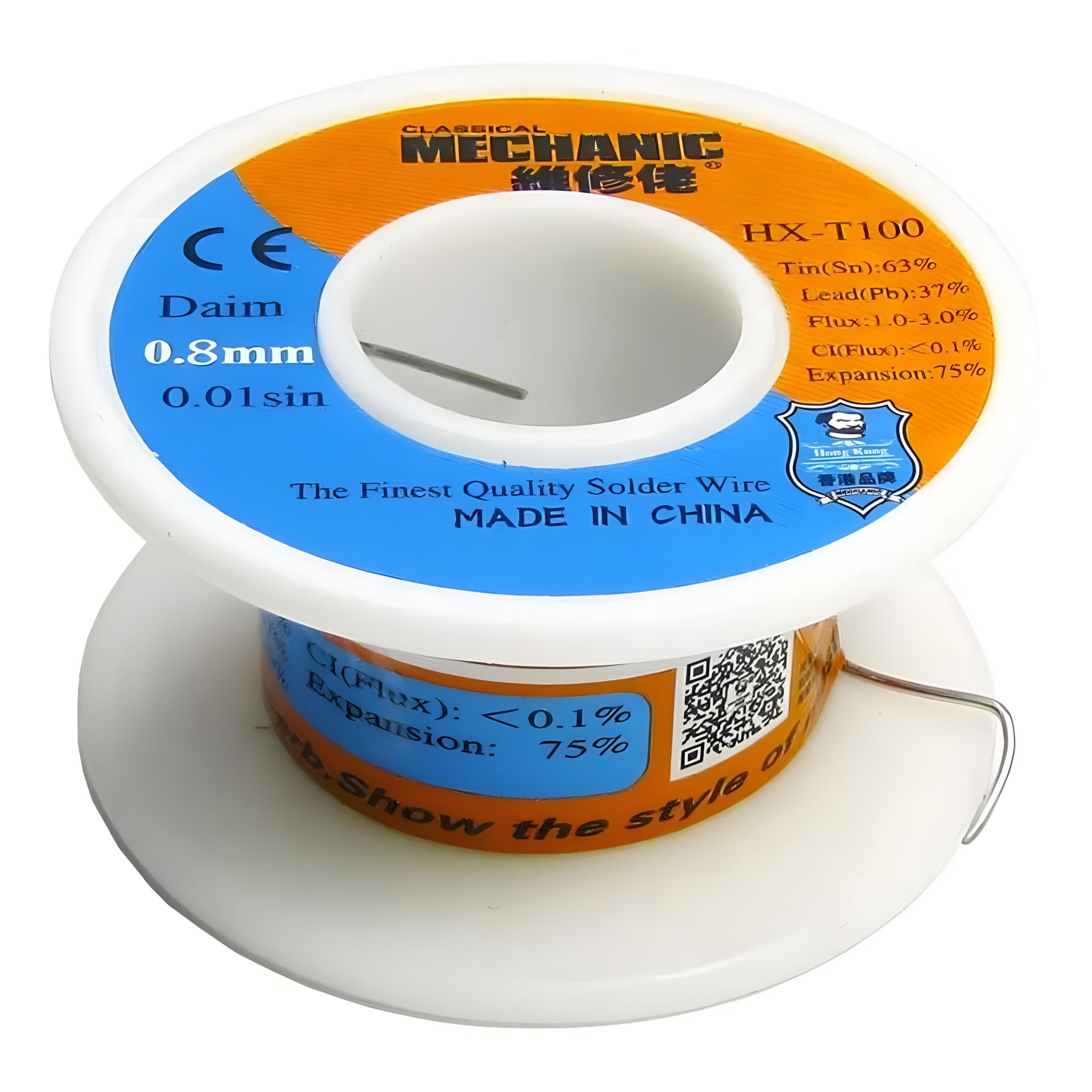 Припой HX-T100 Mechanic 0,8 мм, 55 гр, Sn 63%, Pb 37% Припой HX-T100 Mechanic 0,8 мм, 55 гр, Sn 63%, Pb 37%