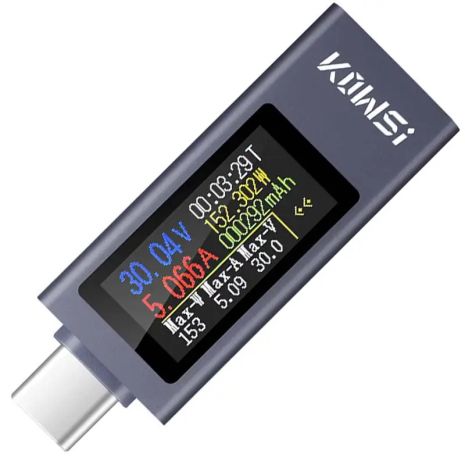 Багатофункціональний USB тестер KOWSI KWS-2302C, Type-C, ударостійкий, QC3.0, 4-30V, 12A