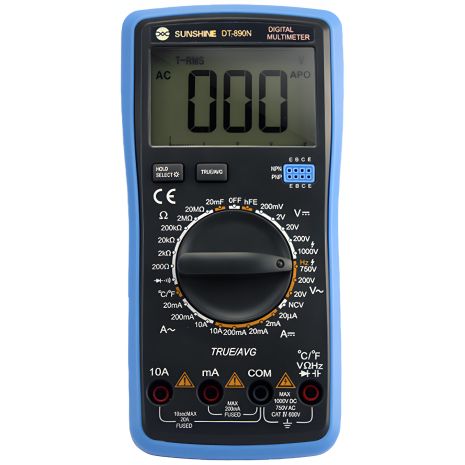 Цифровий мультиметр Sunshine DT-890N, автовимикання, True RMS Цифровий мультиметр Sunshine DT-890N, автовимикання, True RMS