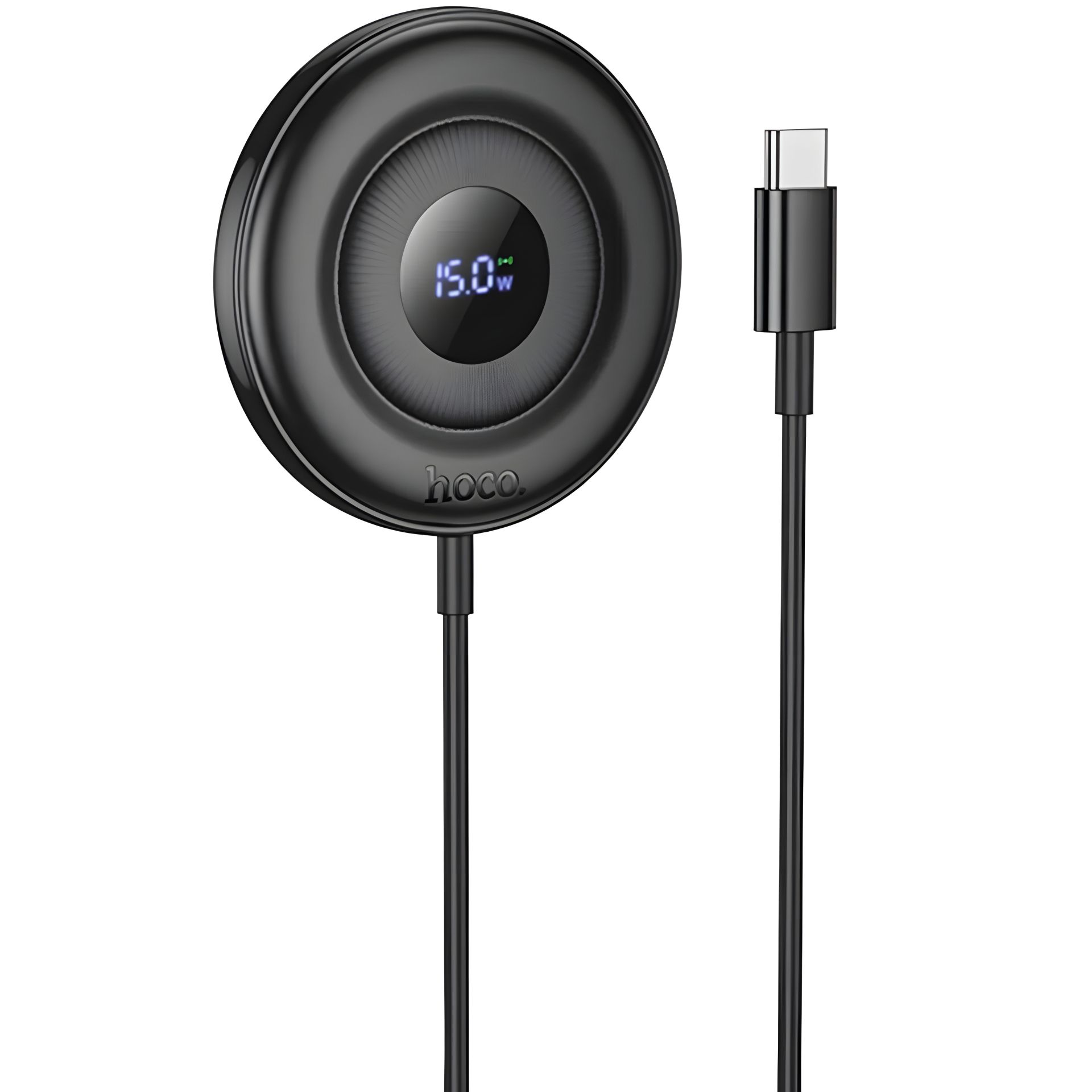 Беспроводное зарядное Hoco CW61 с цифровым дисплеем магнитное black Беспроводное зарядное Hoco CW61 с цифровым дисплеем магнитное black