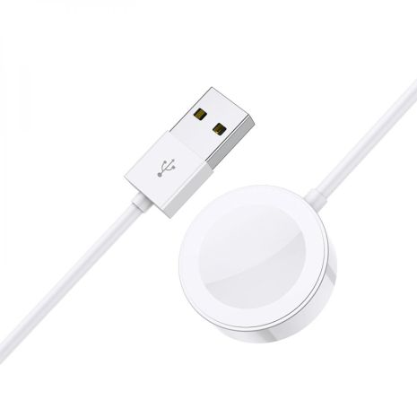 Зарядное устройство Borofone BQ13 для Apple Watch (iWatch 1-8, SE/SE2/Ultra) беспроводное магнитное белое