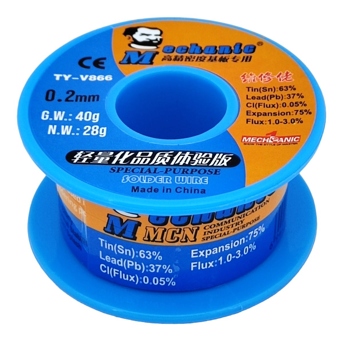 Mechanic припой TY-V866 (0.2 мм, 40 гр, Sn 63%, Pb 37%) Mechanic припой TY-V866 (0.2 мм, 40 гр, Sn 63%, Pb 37%)