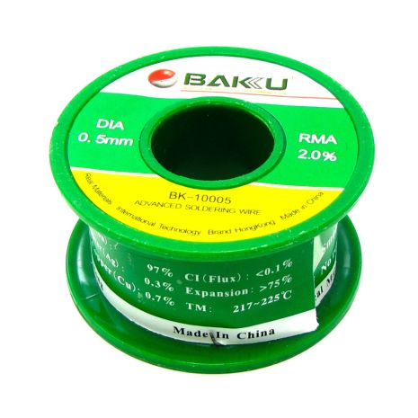 Baku припой BK-10005 (0.5 мм, Sn 97%, Ag 0.3%, Cu 0.7%, rma 2%)