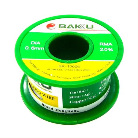 Baku припой BK-10006 (0.6 мм, Sn 97%, Ag 0.3%, Cu 0.7%, rma 2%)